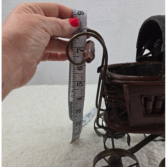 VTG Antique Miniature Baby Stroller Pram 8" High Victorian Gothic Decor Carriage - Picture 16 of 16